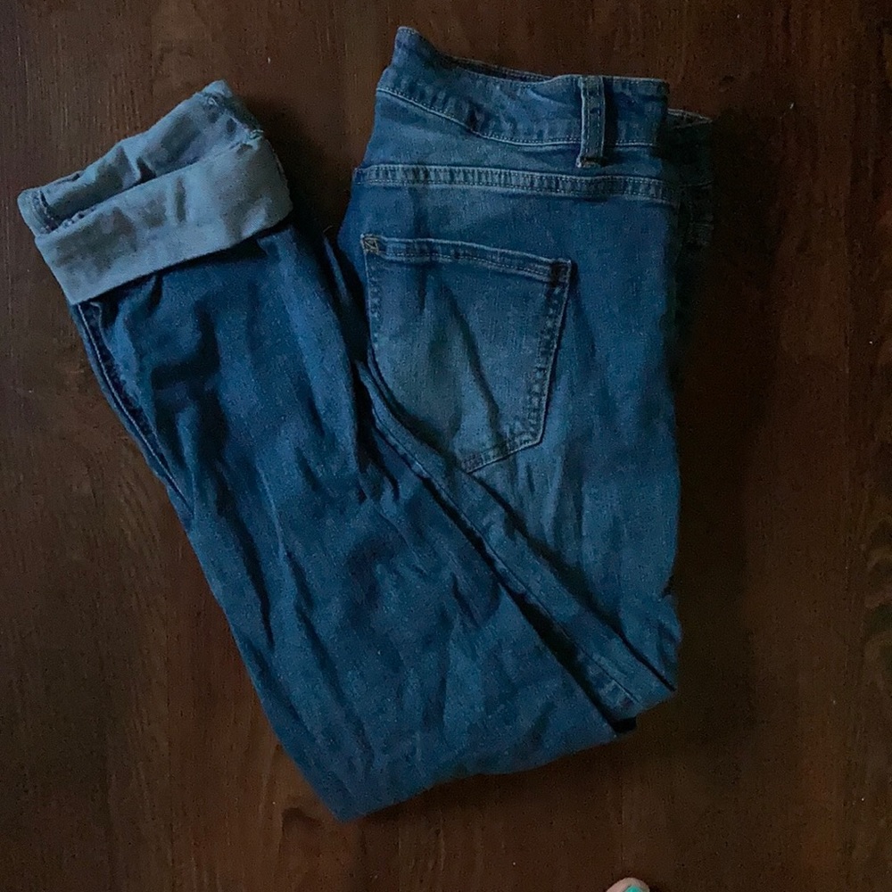 Ripped and cuffed jeans